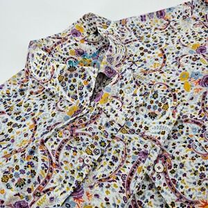 Men's Alan Flusser Multicolor Floral Long Sleeve Button Shirt Size XL